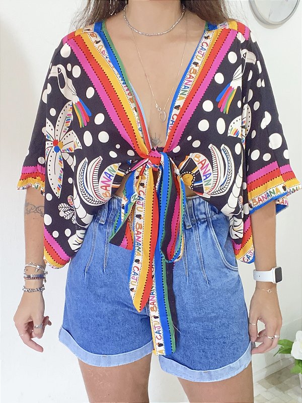 BLUSA AMARRAÇÕES COLOR FAUNA
