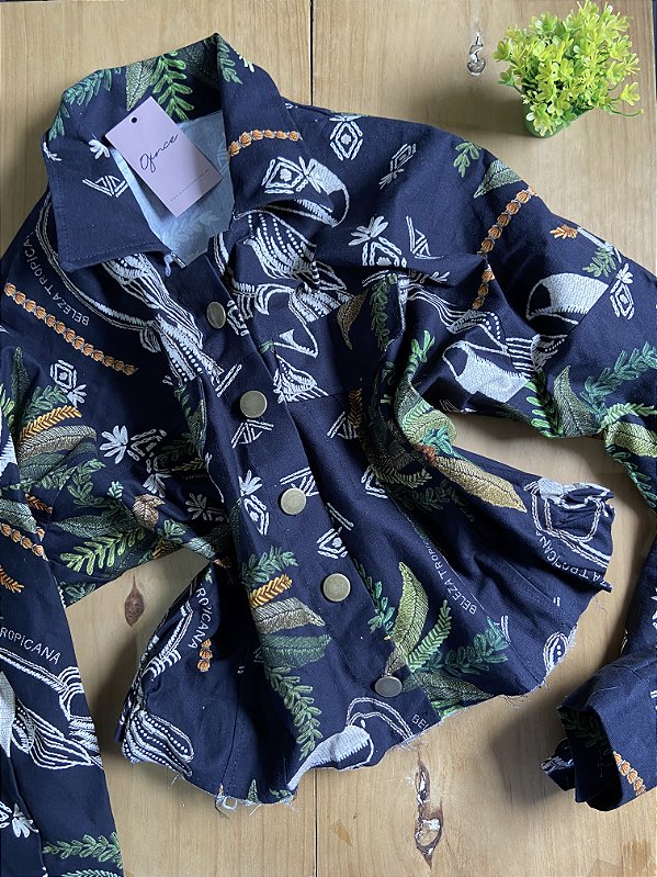 JAQUETA ESTAMPADA TROPICAL
