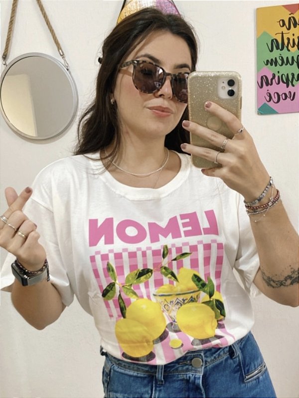 T - SHIRT ALGODÃO LEMON TARTE ROSA