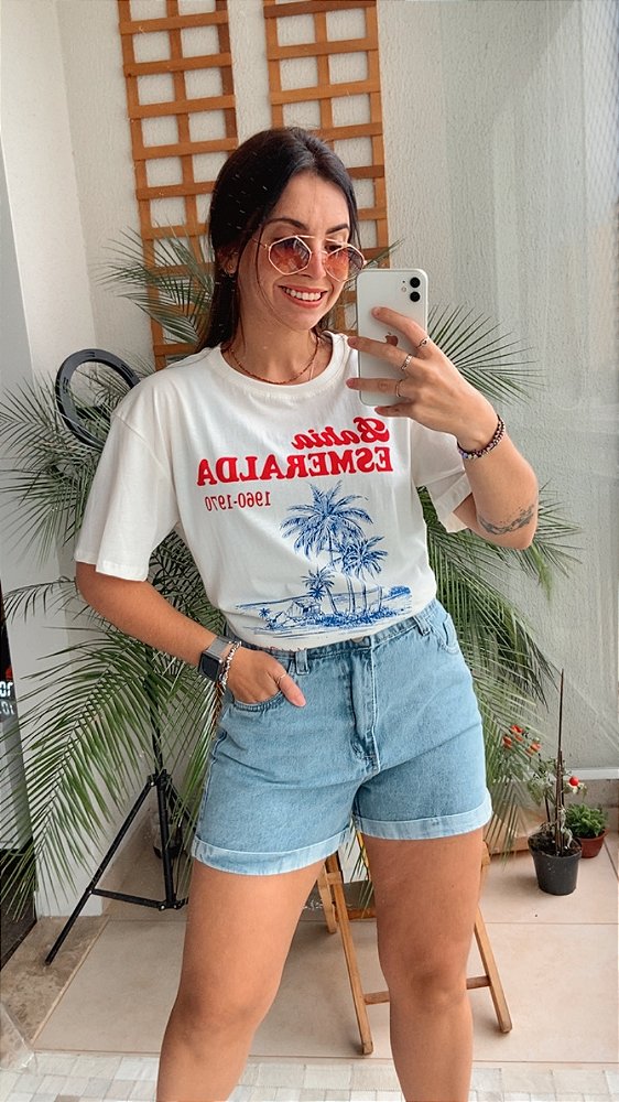 T-SHIRT ALGODÃO BAHIA ESMERALDA
