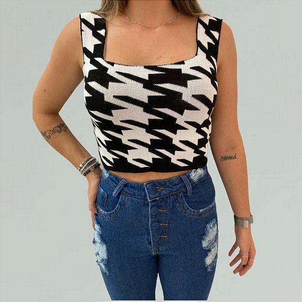 CROPPED GIO - PIED DE POULE