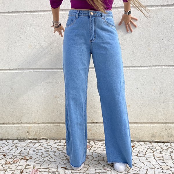 CALCA JEANS WIDE LEG