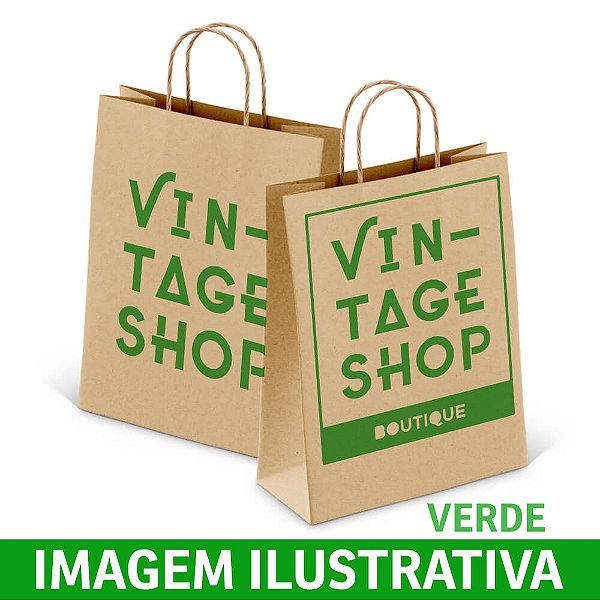1000 UNID SACOLAS PERSONALIZADAS KRAFT COM ALÇA 80G 1X0 TAMANHO GG 290X375MM - 1X0 IMPRESSÃO FRENTE E VERSO