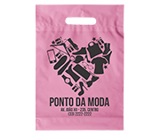 100 UNID SACOLAS PERSONALIZADAS PLÁSTICAS BOCA VAZADA 200X300MM ROSA - 1X0