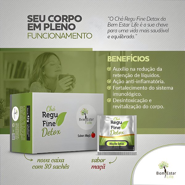 CHÁ REGU FINE DETOX 30 SACHÊS