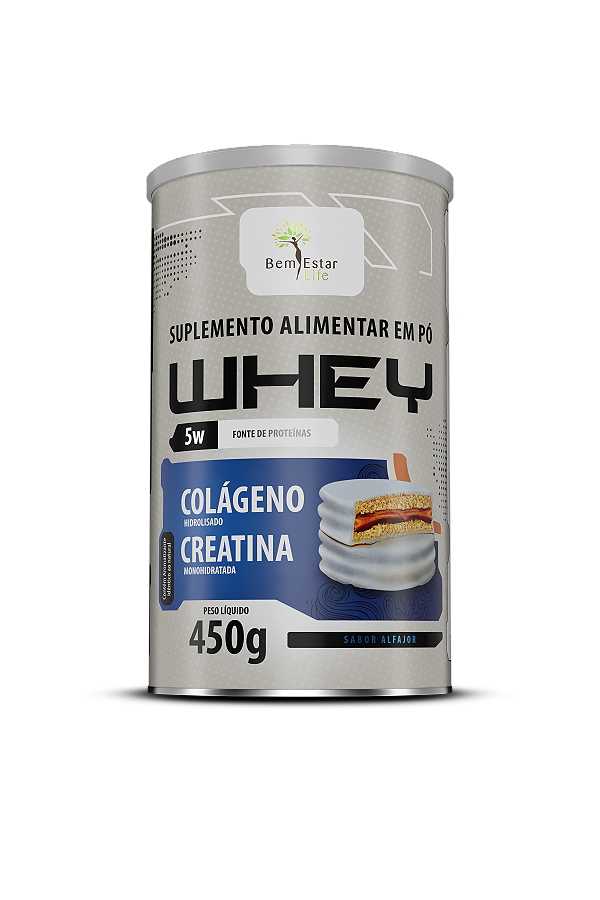 WHEY PROTEIN 5W 450G COM CREATINA + COLAGENO SABOR ALFAJOR