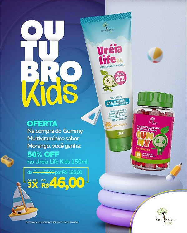 NA COMPRA DO GUMMY MULTIVITAMÍNICO GANHE 50% DE DESCONTO NO UREIA LIFE KIDS