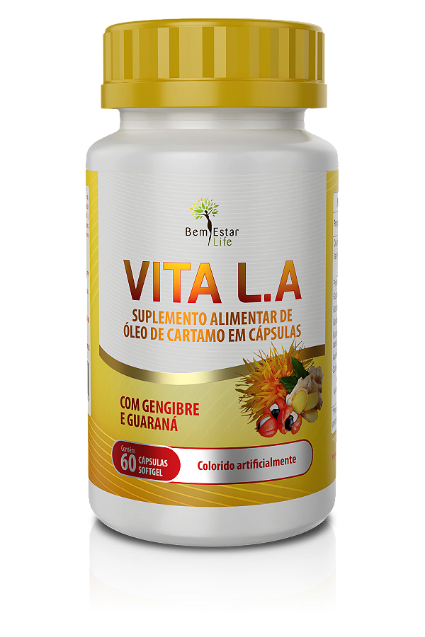 VITALIFE - Óleo de Cartamo, Gengibre e Guarana - 60 CAPS