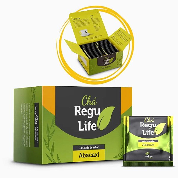 Chá Regu Life Sabor Abacaxi - 30 Sachês