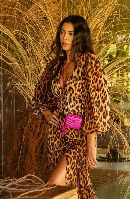 Vestido Midi Estampado Animal Print Clara - Cloude