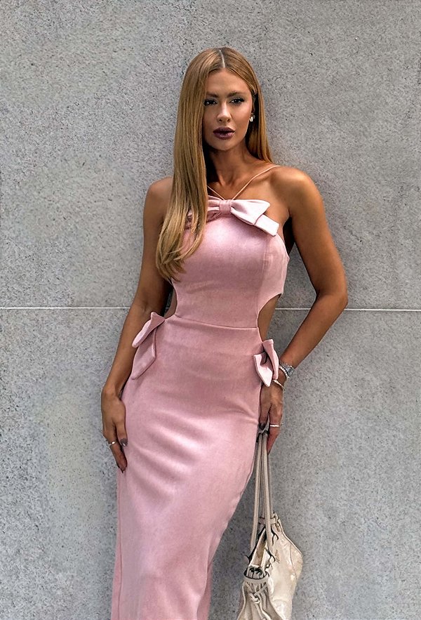 Vestido Midi Rose Paggi