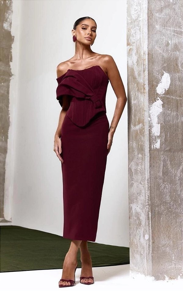 Conjunto Midi Alfaitaria Bordo Grace