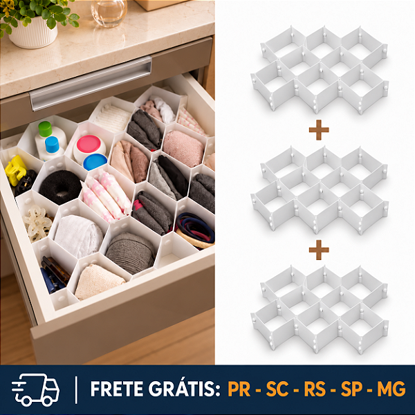 Kit 3 UND - Colmeia Organizadora P Branca