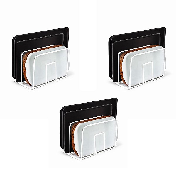 SEPARADOR CLASSIFICADOR LIVROS FORMAS PRATELEIRA DESPENSA BIBLIOTECA ESSENCE - 3 UN