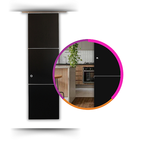 Painel Biombo Divisória Ambiente Decorativo Liso Preto