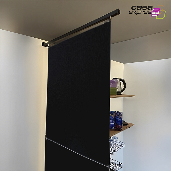 Painel Biombo Liso Preto - Com Suporte De Parede