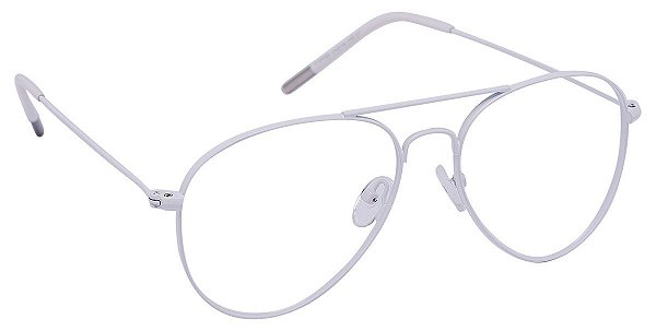 Armação Óculos De Grau Aviador Feminino Retro Branco Tx 20599