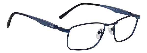 Armação Óculos De Grau Masculino Retangular Mola 360º Azul Tx 7530