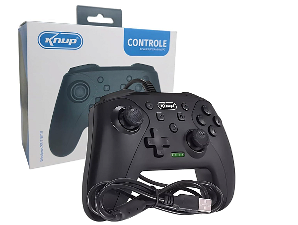 Controle c/ fio Knup Nintendo Switch / PC / PS3