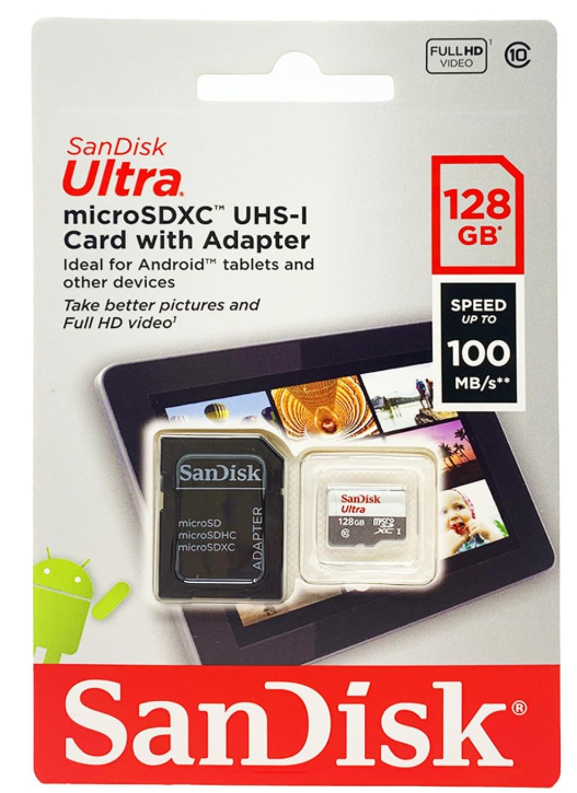 Micro SD 128GB Sandisk Ultra (Lacrado)