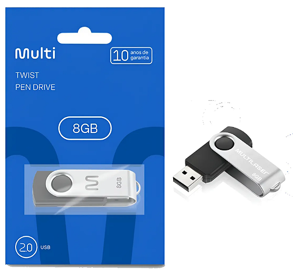 Pendrive 8GB Multi Twist Pen Drive (Lacrado)