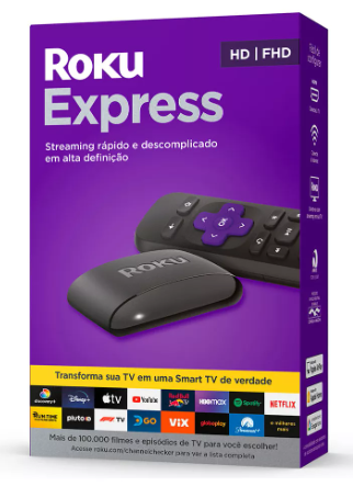Roku Express 3960br Full Hd Conversor Smart Tv Com Controle (seminovo)