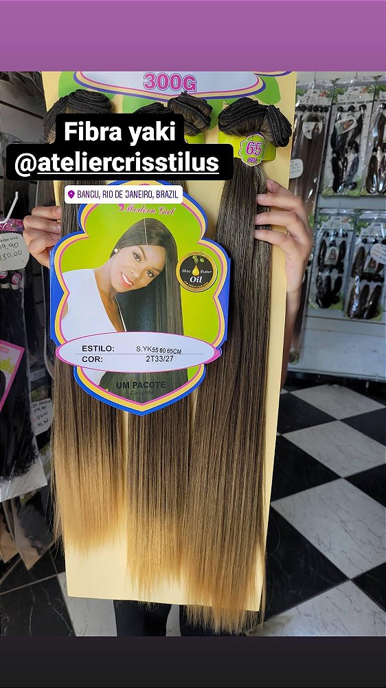 Cabelo fibra Yaki liso Modern Girl 65cm cor 2T33/27