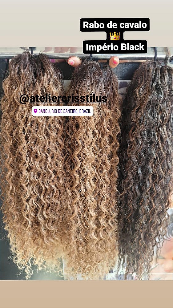 Rabo de cavalo orgânico fibra Michelle 65cm cor TT4/T30B/24B