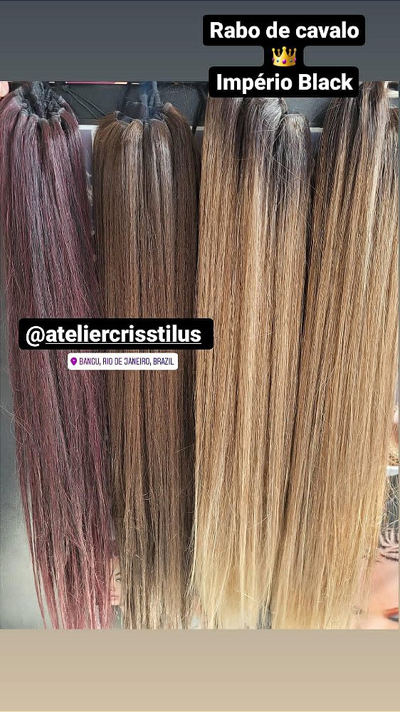 Rabo de cavalo orgânico liso fibra Allure Ivite 70cm loiro