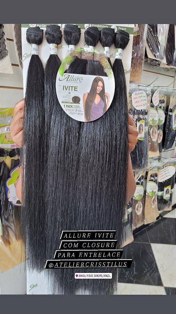 Cabelo orgânico Allure Ivite cor 1b preto