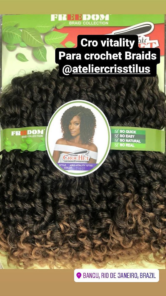 Cabelo Orgânico Cro vitality para crochet Braids cor T1B/27