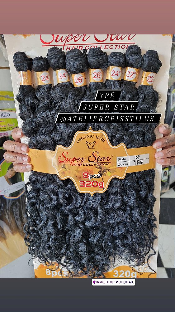 Cabelo Orgânico ipê super Star cor 1b preto