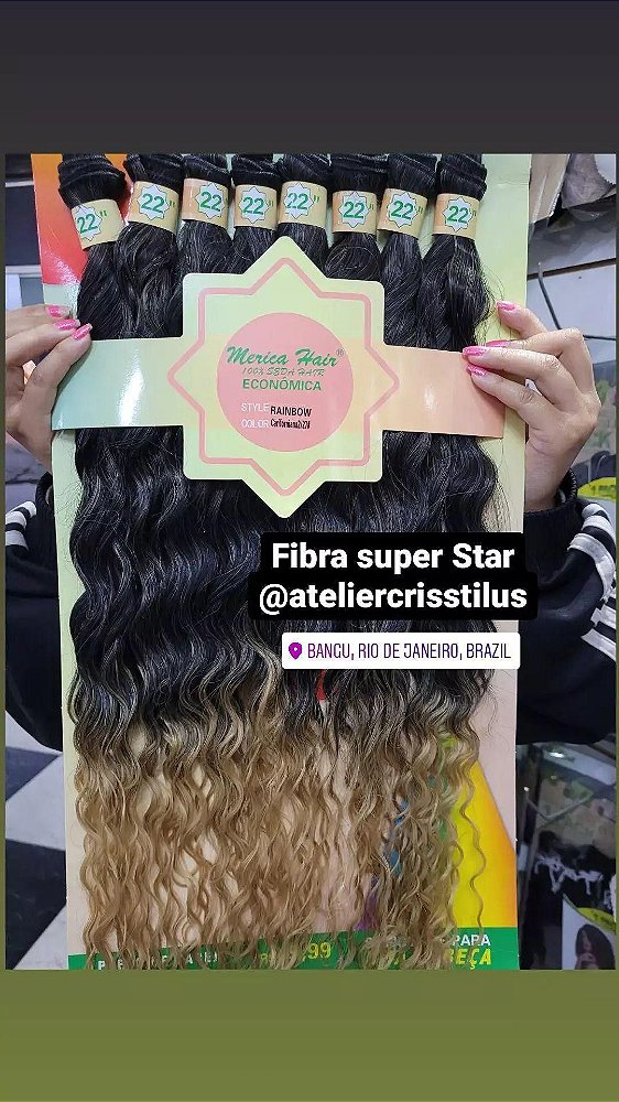 Cabelo Merica hair orgânico seda cacheado Rainbow cor cariforniana 2/27