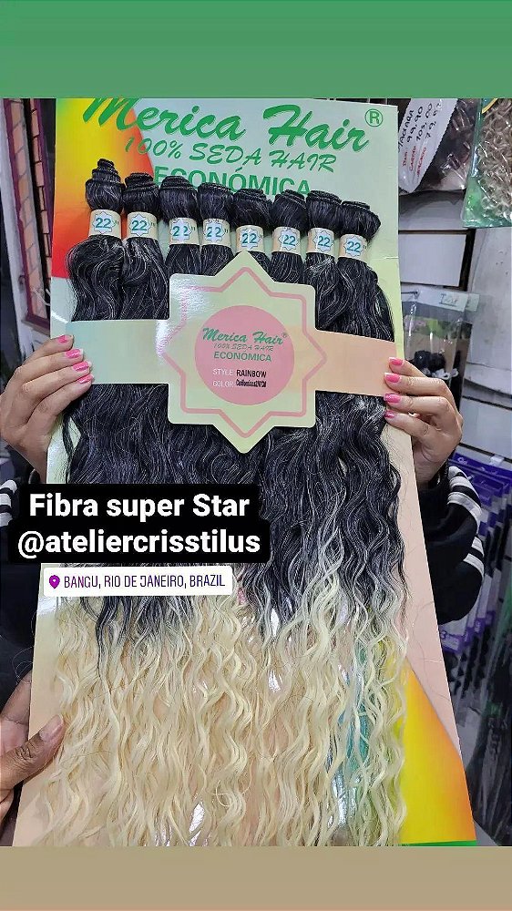 Cabelo Merica hair orgânico seda cacheado Rainbow cor cariforniana 2/613
