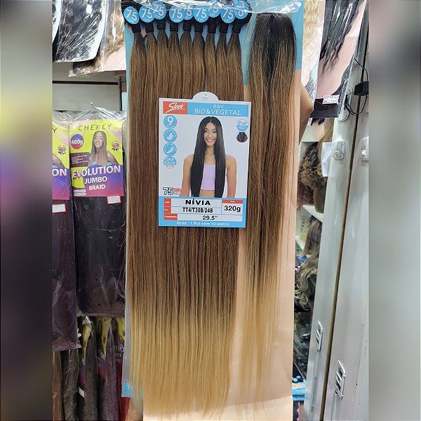 Cabelo bio fibra Nivia sleek cor tt4/t30b/24b