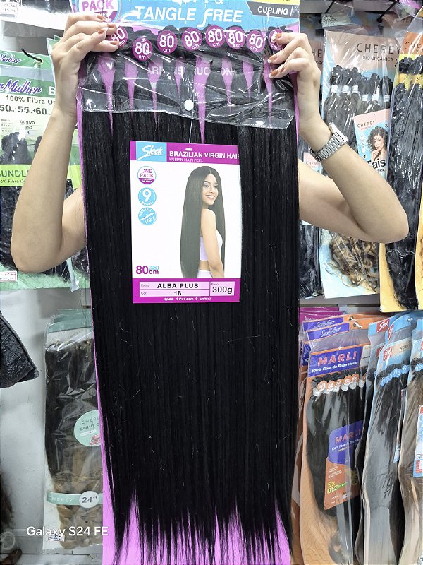 Cabelo Brazilian virgin hair sleek Alba Plus 80cm preto