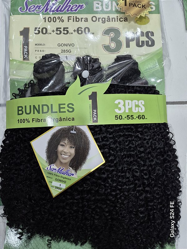 Cabelo orgânico cacheado ser mulher Goivo preto 285g