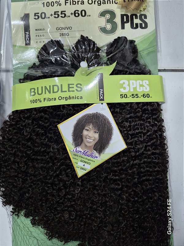 Cabelo cacheado ser mulher Goivo cor 4 Castanho 285g