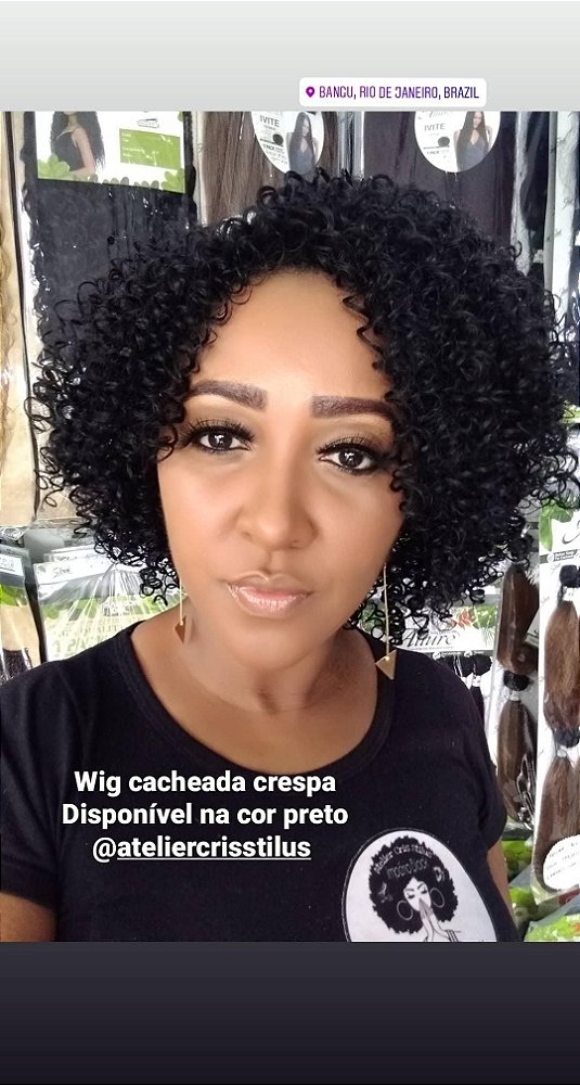 Wig crespa tropical preta
