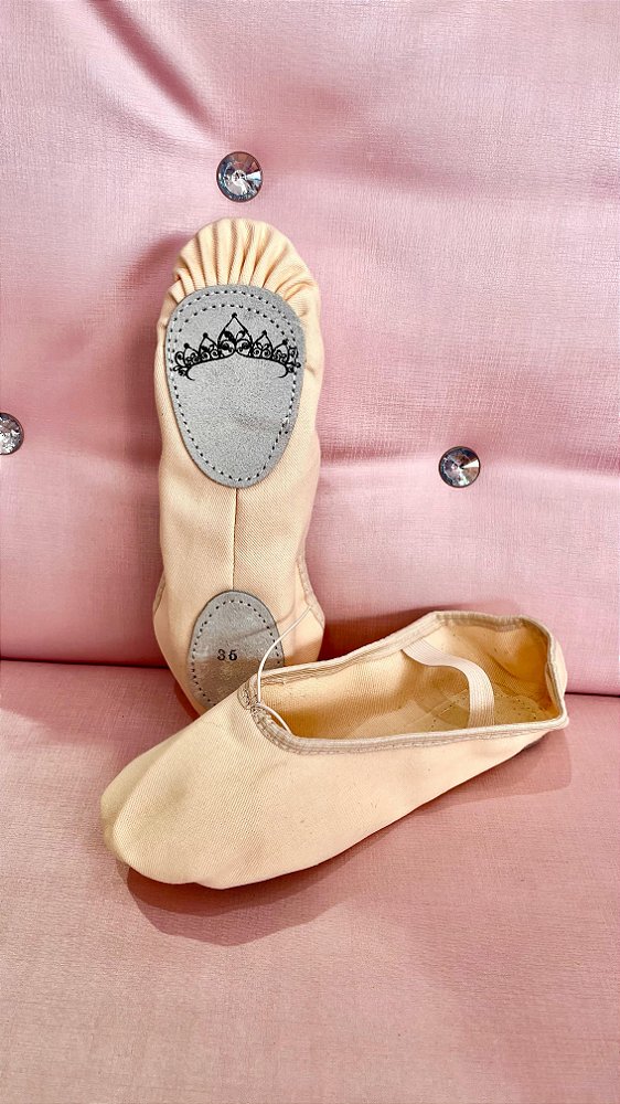 Sapatilha de Meia-Ponta Lona - Marca Maria Chica - Cor Salmão