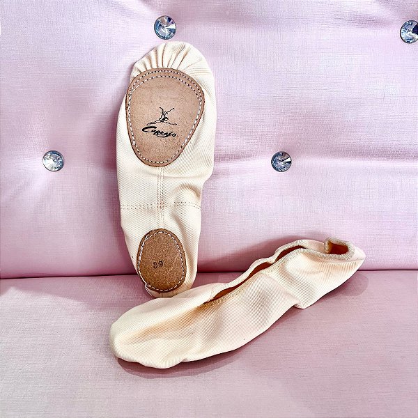 Sapatilha de Meia-Ponta Lona - ArtDança - Cor Salmão