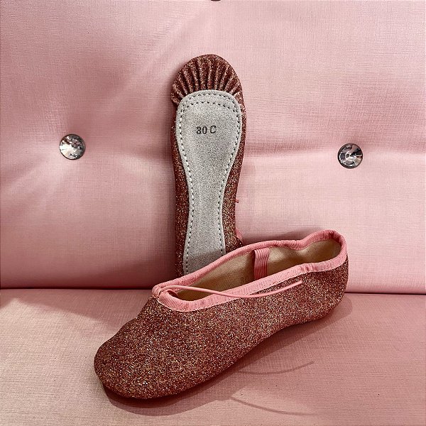 Sapatilha de Meia-Ponta Glitter - Marca Só Dança - Cor Rosa
