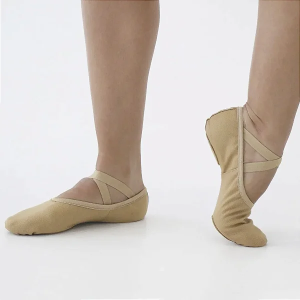 Sapatilha Flexy Lona Stretch - Marca Dancin - Cor Bege