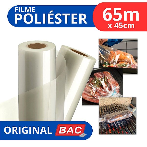 Bobina Papel Celofane Churrasco Poliester 45cm X 65 Metros