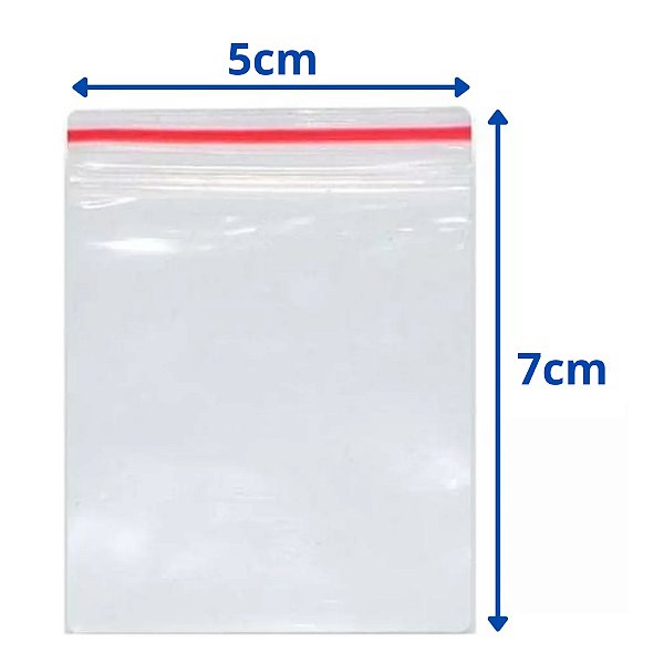100 Sacos Saquinho Zip Lock Hermético 5x7 Abre E Fecha
