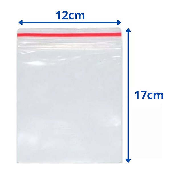 100 Sacos Saquinho Zip Lock Hermético 12x17,3 Abre E Fecha
