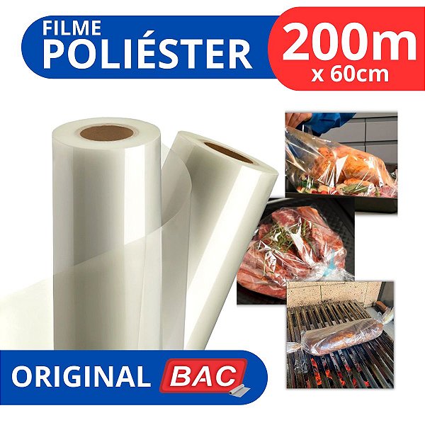 Bobina Papel Celofane Churrasco Poliester 60cm X 200 Metros
