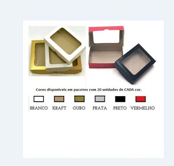 Caixa com visor 15 x 11 x 3.5  Pacote com 20 unidades