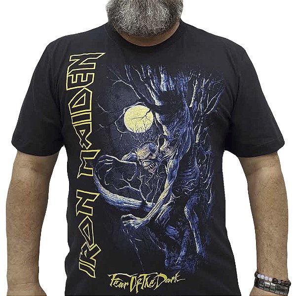 Camiseta Plus Size Iron Maiden Fear The Dark