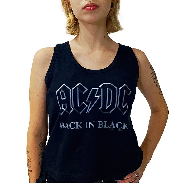 Regata Feminina AC DC Back In Black